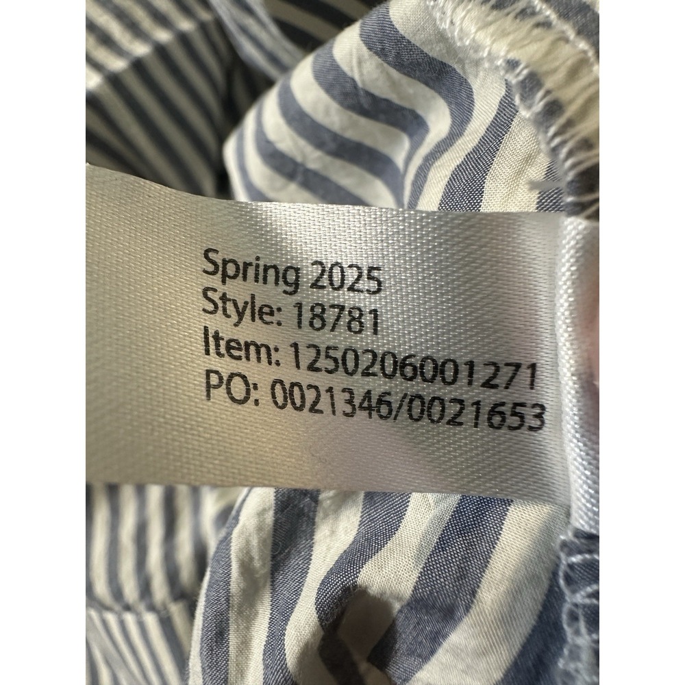 Marine Layer Darcy Smocked Poplin Dress S Pima Cotton  NWT Navy  Stripe - Picture 16 of 16